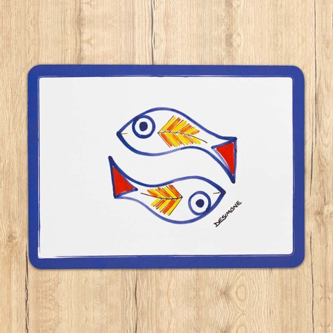 placemat fish ceramiche de simone mangiallegro Scirocco