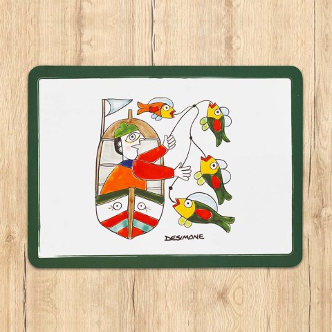sicilian placemat de simone pottery fisherman