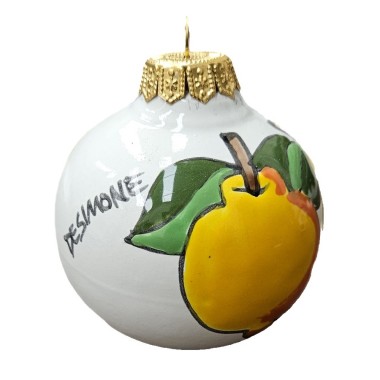 Christmas Bauble Sicilian Lemon Folk Ceramiche De Simone Pottery
