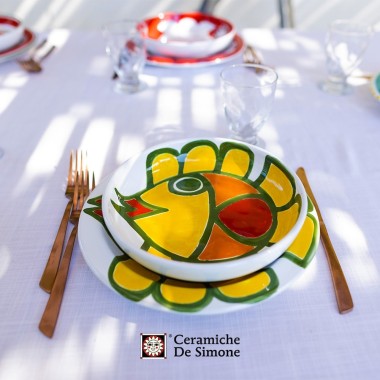 Piatto Tondo Panarea PTPN ceramiche de simone mangiallegro