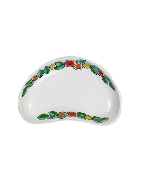Handmade sicilian Half Moon Tray Arance e Limoni MZL20AR de simone pottery