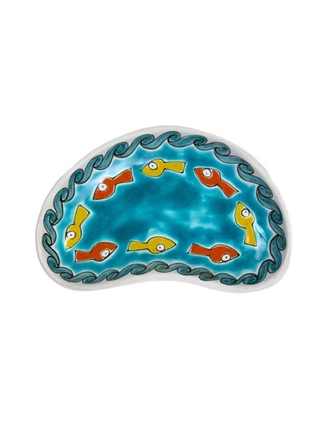 Sicilian handmade Half Moon Tray Gadir MZL20GA de simone pottery