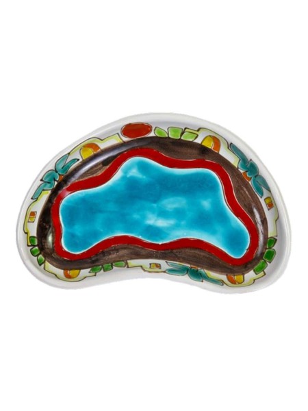 Sicilian handmade Half Moon Tray Dammusi MZL20DA de simone pottery