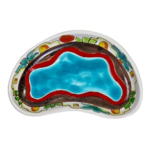 Sicilian handmade Half Moon Tray Dammusi MZL20DA de simone pottery