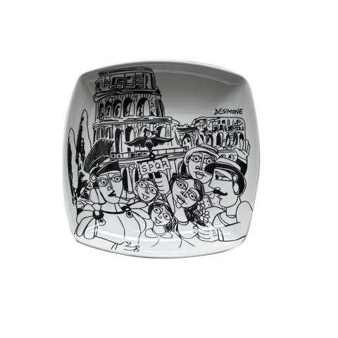 Squared Plate Rome De Simone Pottery