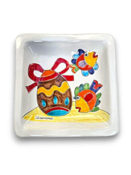 Piatto Quadrato 24x24 Pasqua Pesci - Edizione Limitata