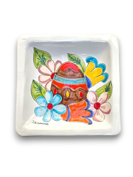 Square Dish 24x24 Easter Flowers - Limited Edition de simone pottery