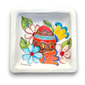 Piatto Quadrato 24x24 Pasqua Fiori - Edizione Limitata