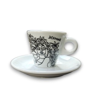 Tazzina caffè porcellana Bianco e Nero Siracusa ceramiche de simone