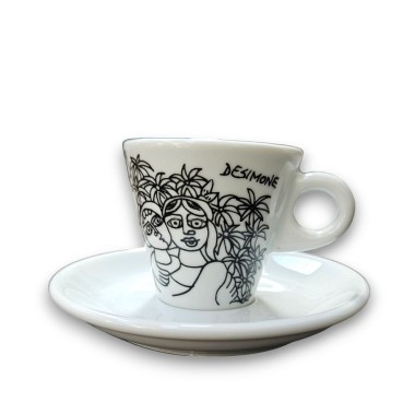 Tazzina caffè porcellana Bianco e Nero Siracusa ceramiche de simone
