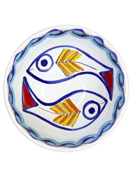 Sicilian round ceramic Appetizers Plate de simone pottery Scirocco BUFSC
