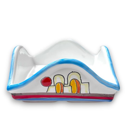 Portatovaglioli mangiallegro Dammusi artigianale ceramiche de simone