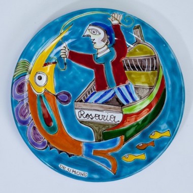 Piatto tondo DS 18 cm Pesca del Pesce Spada PT18DS-38