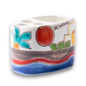 Portaspazzolini artigianale siciliano ceramiche de simone Dammusi