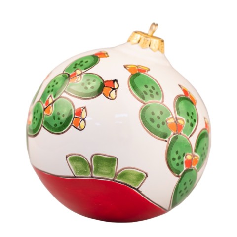 Palla di Natale artigianale Fichi d'India ceramiche de simone
