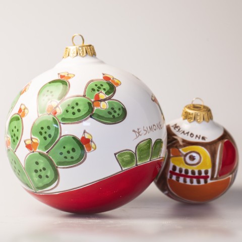Palle di Natale Fichi d'India stromboli ceramiche de simone