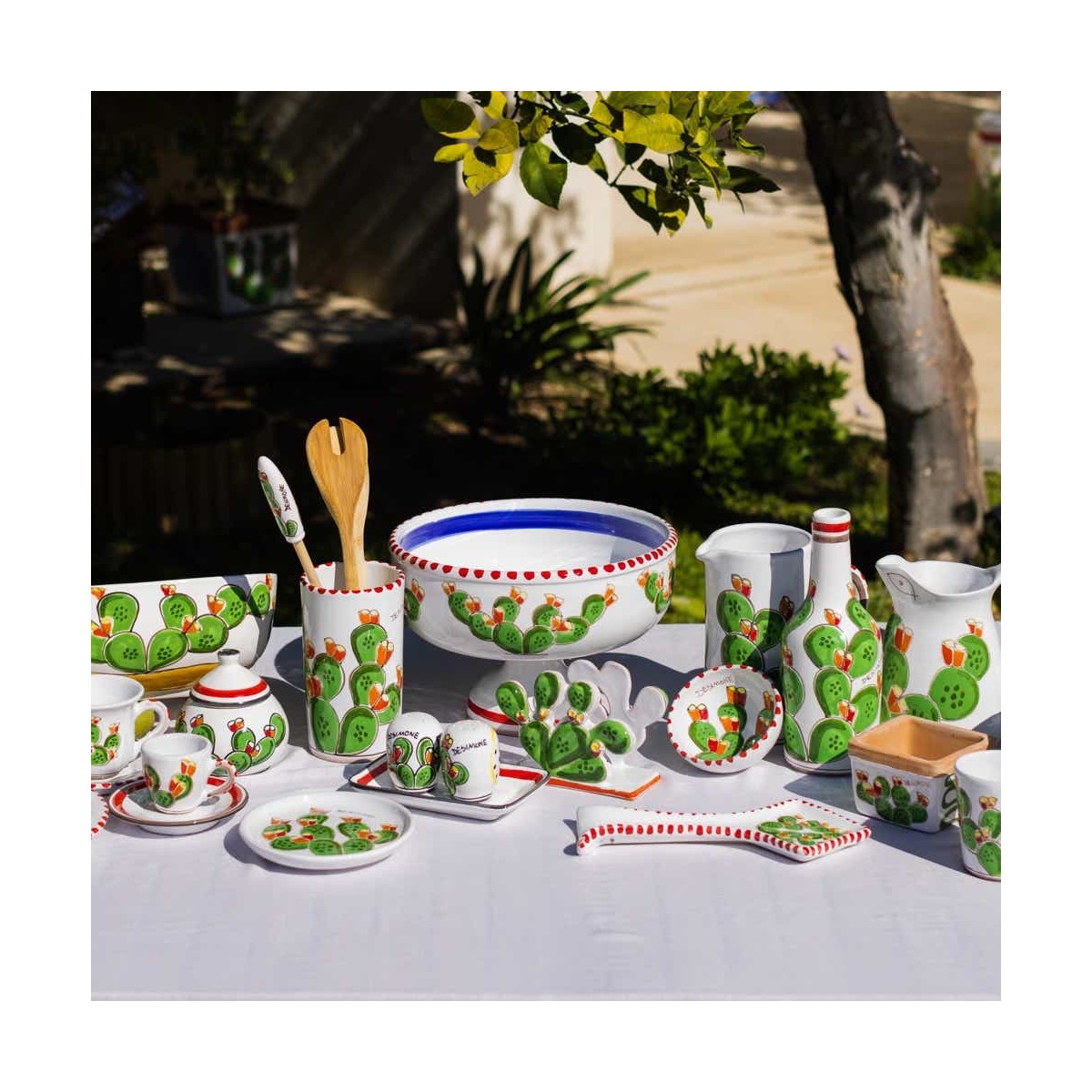 BAEKZ Set Da 8 Reggiposate In Ceramica Bianca Fatta A Mano - Porta Bacchette, Coltello, Forchetta E Cucchiaio