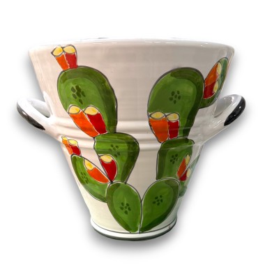 Sicilian ceramic Ice Bucket de simone pottery Folk Prickly Pears
