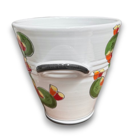 Sicilian ceramic Ice Bucket de simone pottery Folk Prickly Pears side