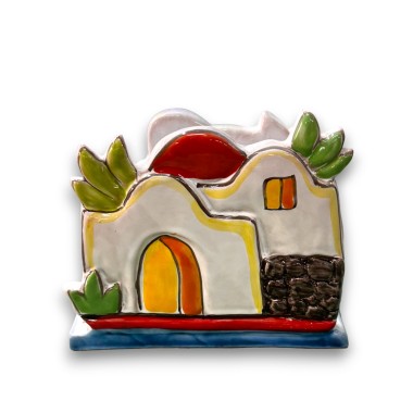 Portatovaglioli Dammusi realizzato a mano ceramiche de simone