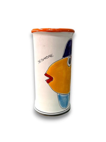 Portabicchieri ceramica siciliana Pesce Folk