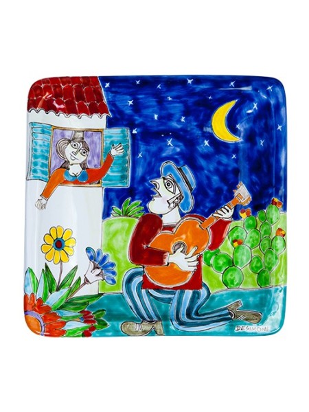 Piatto Quadrato Serenata Ceramiche De Simone 20x20 DS 11