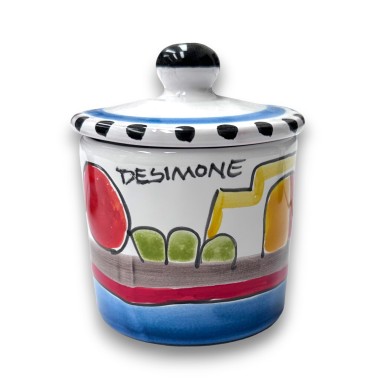Contenitore con coperchio artigianale dammusi ceramiche de simone