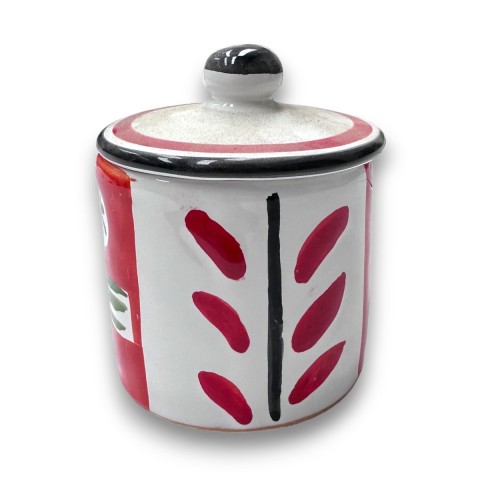 Handmade ceramic spices container with lid Marettimo de simone sicilian pottery