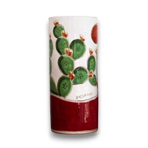 Portabottiglia utensili ceramica siciliana realizzato a mano Fichi d'India