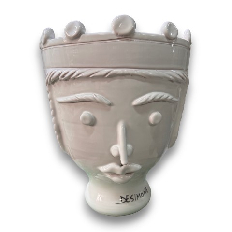 Testa di Paladino Bianca Regina ceramiche de simone