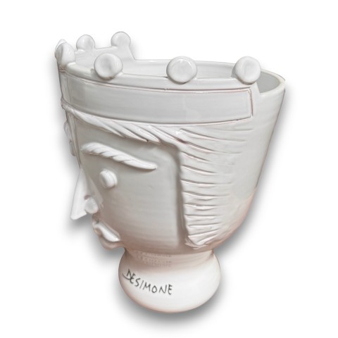 Testa di Paladino ceramica artigianale Bianca Regina