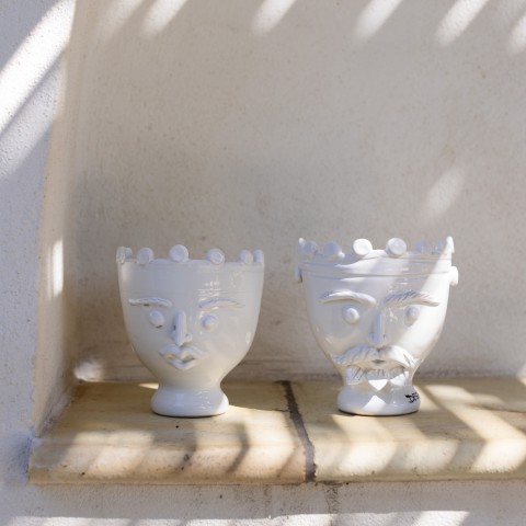 White Paladin's Head de simone sicilian pottery king queen