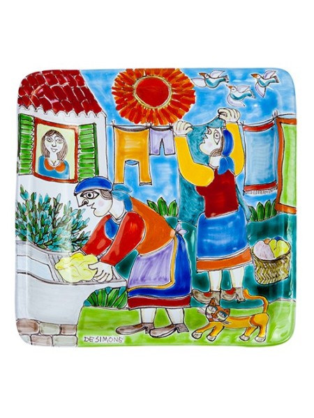 Piatto Quadrato 24x24 DS 17 Lavandaie