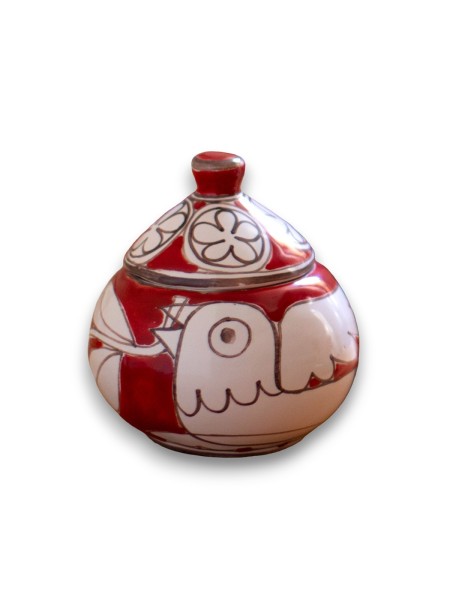 Sugar bowl Mangiallegro ZUCN De Simone handmade sicilian pottery