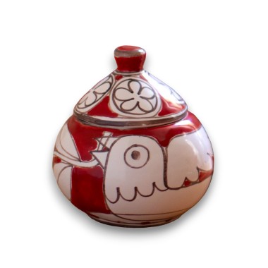 Sugar bowl Mangiallegro ZUCN De Simone handmade sicilian pottery