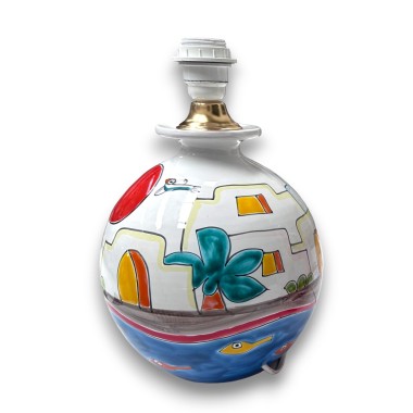 Handmade ceramic lamp base Dammusi Ceramiche De Simone sicilian pottery
