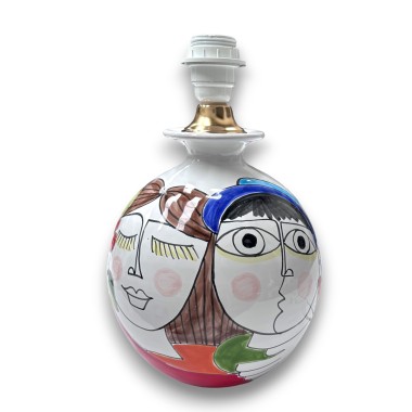 Handmade lamp base Lovers Ceramiche De Simone sicilian pottery