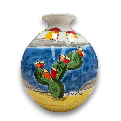 handmade sicilian ceramic vase Dammusi Elaborato de simone pottery