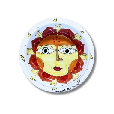 Sicilian handmade plate Plate De Simone pottery for Giusina Sun of Pasta