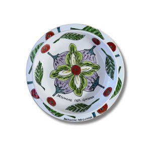 Sicilian handmade plate Plate De Simone pottery for Giusina Tasty Flower