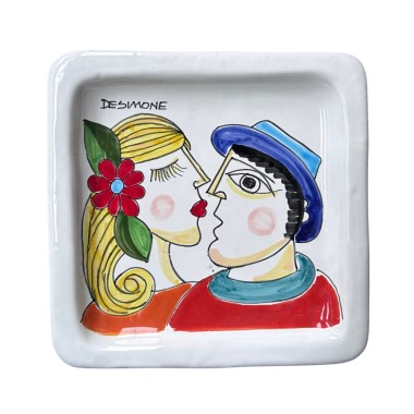 Piatto quadrato 20x20 Il Bacio