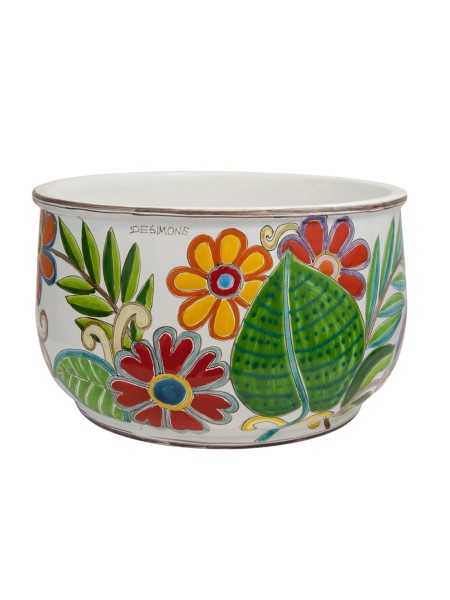 Vaso siciliano artigianale floreale ceramiche de simone DS Tell Halab Siria VS660GR