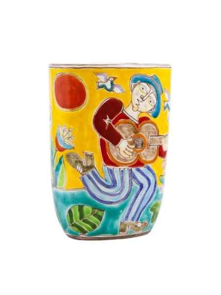 Handmade sicilian ceramic Vase DS VS729BDS
