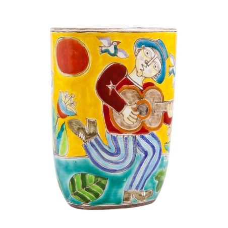 Handmade sicilian ceramic Vase DS VS729BDS