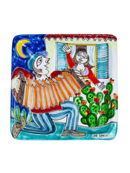 Squared plate 24x24 DS Serenade de simone pottery