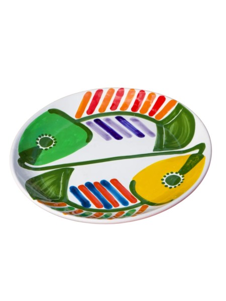 Handmade sicilian ceramic Oval plate Filicudi De Simone Pottery
