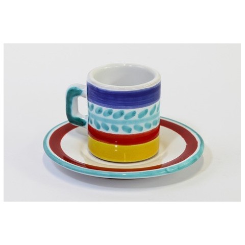 cylindrical Coffee Cup with Saucer Selinunte