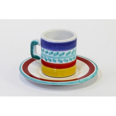 cylindrical Coffee Cup with Saucer Selinunte