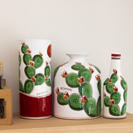Vaso tondo artigianale Folk Fichi d'India VS583FC