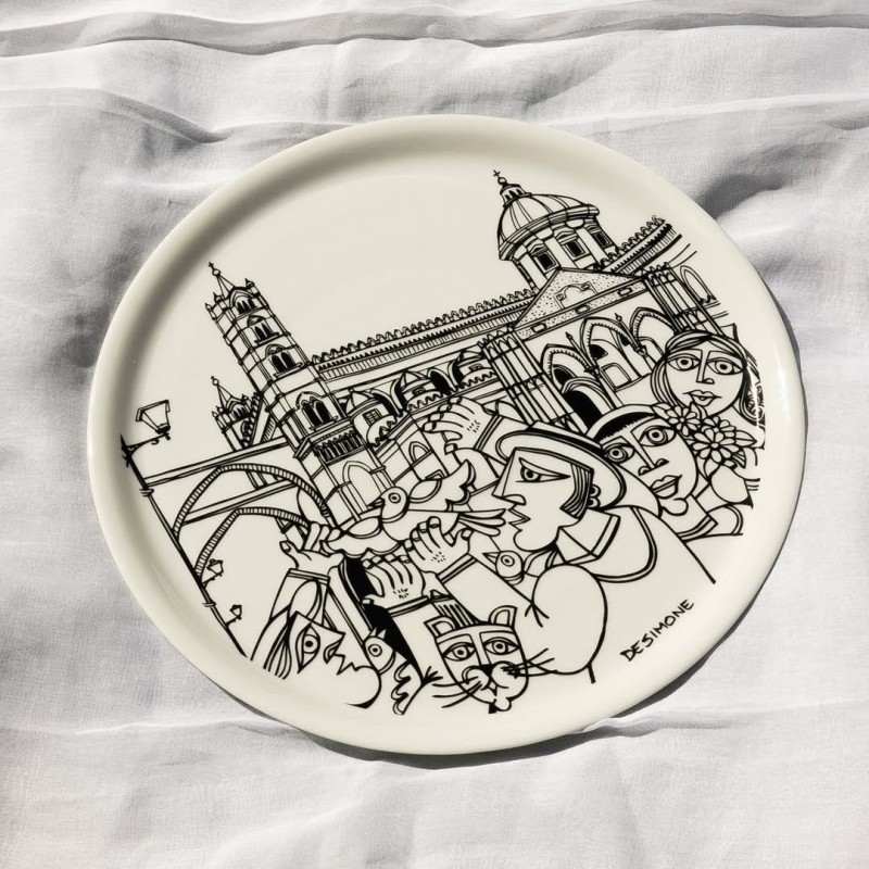 Rounded Plate Palermo De Simone Sicilian Pottery